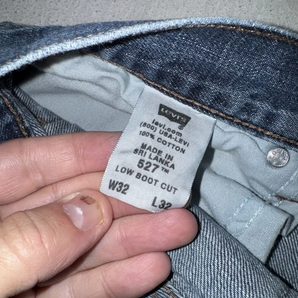 Vintage Levis 527 Low Boot Cut Jeans Mens 32x32 Hemmed To 31x28 Y2K Denim